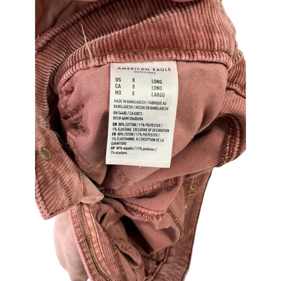 American Eagle Corduroy Hi‎ Rise Jeggings Womens Size 8 Long Casual Fall - Picture 11 of 15
